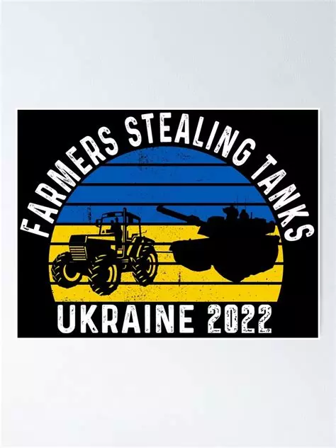 Tracteur ukrainien volant un char russe - Humour ukrainien