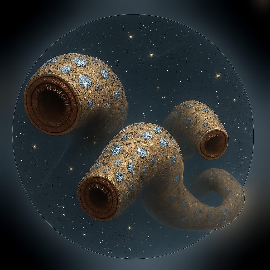Troupeau de vers à Strablot aux carapaces scintillantes, dans l’espace.
